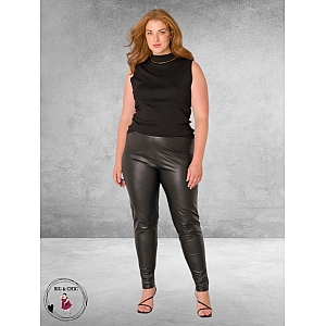 BASE LEVEL Leerlook Legging Alene Zwart